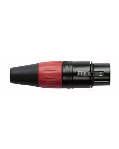 DAP XLR connector 3P female zwart rood