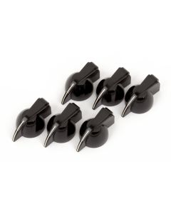 Fender Versterker knoppen chicken head zwart (6 stuks)