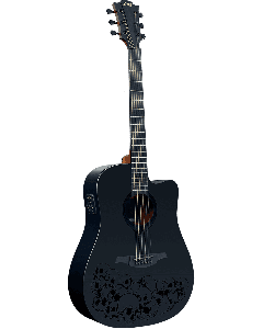 LAG Graphic Collection LE18-SK1DCE Skullture dreadnought cutaway electro-akoestische gitaar