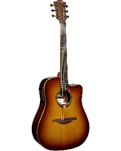 LAG Tramontane 118 T118DCE-BRS Dreadnought cutaway electro-akoestische gitaar brown shadow