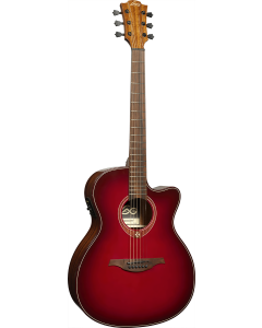 LAG Tramontane Special T-RED-ACE Auditorium Cutaway Electro-akoestische gitaar Redburst