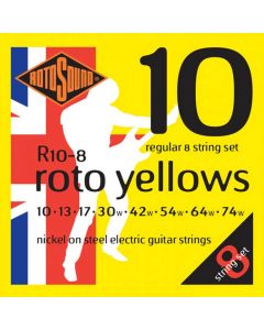 Rotosound R10-8 Roto Yellow 8-snarige elektrische gitaarsnaren .010