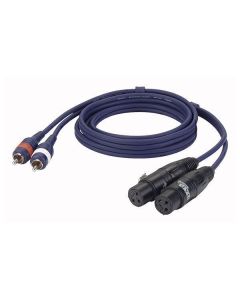 DAP FL253 2x XLR Female - 2x RCA kabel 3.m