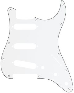 Fender Stratocaster SSS Slagplaat 11 gats 3-laags wit