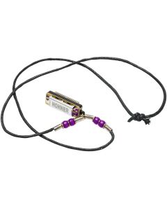 Hohner Mini Mondharmonica hanger met ketting C violet