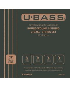 Kala Metal Silver-Plated Nylon Core Round Wound U-BASS 4 String Set