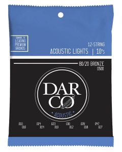 Darco D500 akoestische gitaarsnaren 12-snarig 80/20 bronze .010