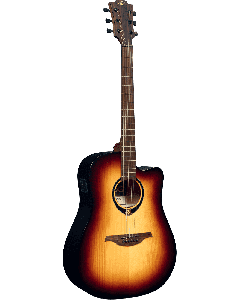 LAG Tramontane 70 T70DCE-BRB Dreadnought cutaway electro-akoestische gitaar brown burst