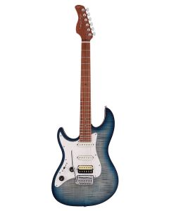 Sire S7FML/TBL elektrische gitaar s-stijl linkshandige met gevlamde esdoorntop transparant blauw