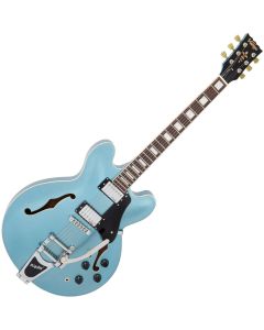 Vintage Semi-Acoustic Guitar incl  Bigsby - Gun Hill Blue