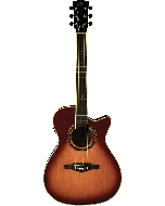 EKO ONE 018CWEQ-VB Auditorium Cutaway Elektrisch western gitaar vintage burst