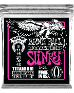 Ernie Ball 3123 Coated Super slinky Titanium elektrische gitaarsnaren