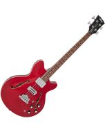 Vintage Revo Series Supreme Semi Acoustic Bass - Cherry Red