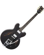 Vintage Semi-Acoustic Guitar incl  Bigsby - Gloss Black
