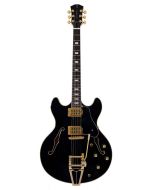 Sire H7T/BK elektrische archtop gitaar met tremolo, zwart