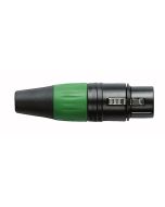 DAP XLR connector 3P female zwart groen