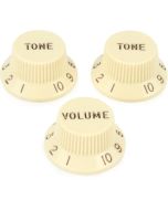 Fender Aged White potmeter knoppen voor linkshandige stratocaster. 2 x tone, 1 x volume